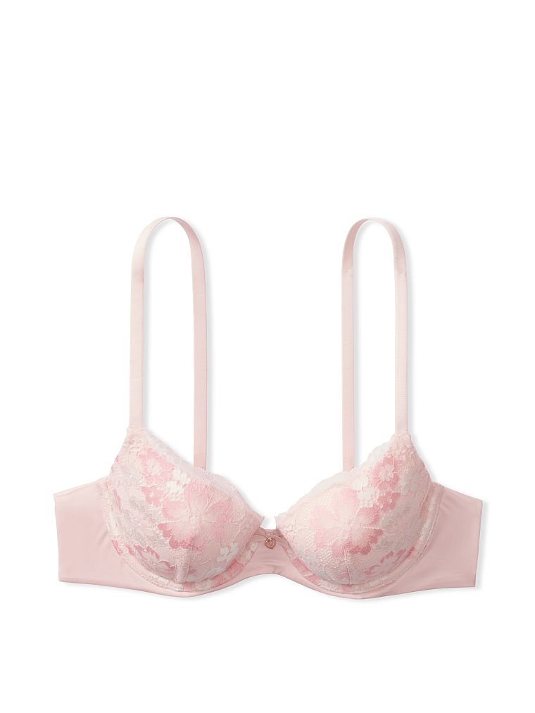 Victoria's Secret CUTE Lace Lightly Lined Plunge Bra In a dusty blush pink  - official color is Demure Pink Super comfortable Size 34 DD GOOD CONDITION  retails:$85 - $18 - From Tiffany