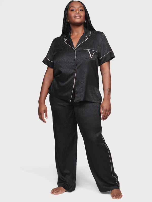 Plus size satin short pajamas 2025
