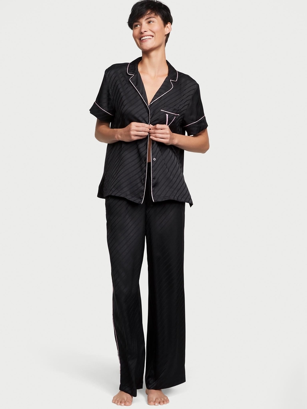 Victoria secret black pajamas set clearance