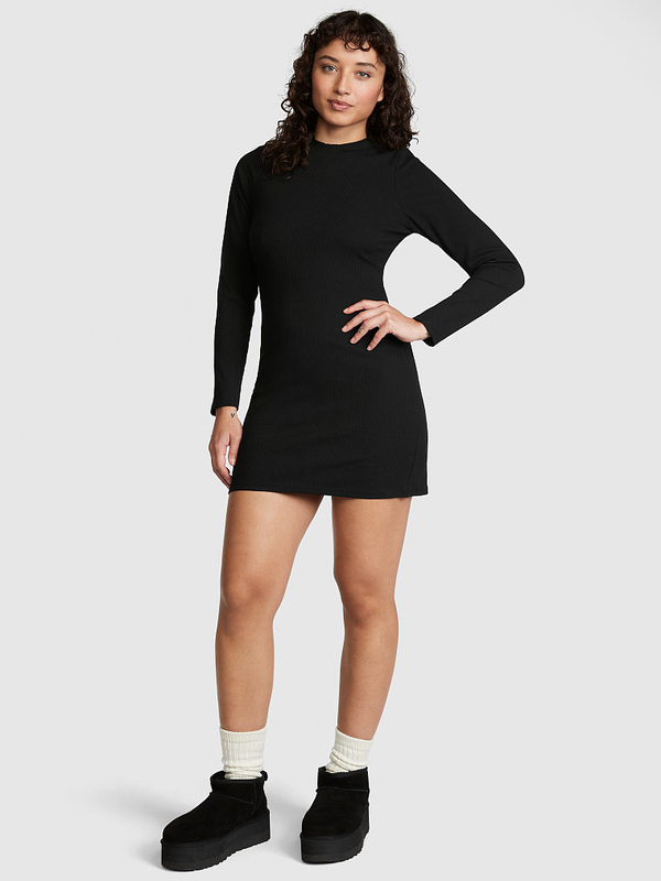 Pink mock neck dress shop