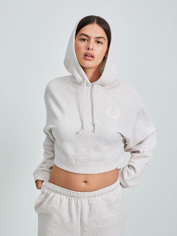 Above the breast cropped hoodie new arrivals